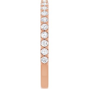 Pave - Ayana - 14K Rose Gold 3/8 CTW Natural Diamond Band for 6 mm Cushion Ring