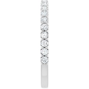 Pave - Ayana - Platinum 3/8 CTW Natural Diamond Band for 6 mm Cushion Ring