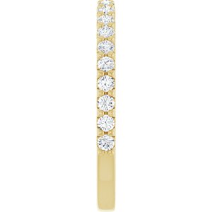 Pave - Ayana - 14K Yellow Gold 3/8 CTW Natural Diamond Band for 6 mm Cushion Ring