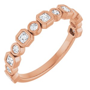 Bezel - Ocean - 14K Rose Gold 1/2 CTW Natural Diamond Anniversary Band