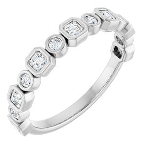Bezel - Ocean - 14K White Gold 1/2 CTW Natural Diamond Anniversary Band