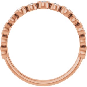 Bezel - Ocean - 14K Rose Gold 1/3 CTW Lab-Grown Diamond  Anniversary Band