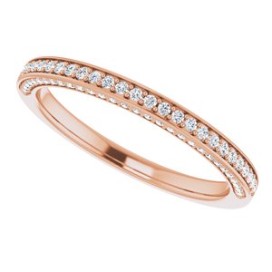 Pave - Tinsley - 14K Rose Gold 1/4 CTW Diamond Band