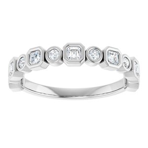 Bezel - Ocean - 14K White Gold 1/2 CTW Natural Diamond Anniversary Band
