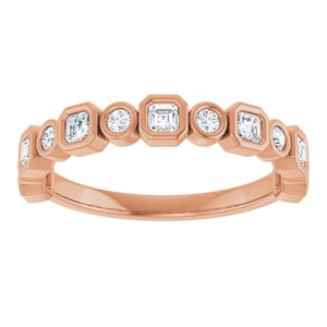 Bezel - Ocean - 14K Rose Gold 1/2 CTW Natural Diamond Anniversary Band
