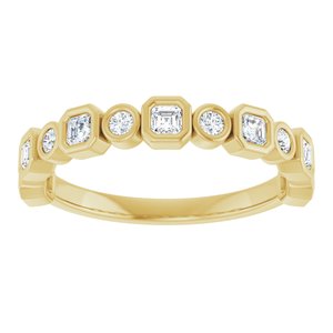 Bezel - Ocean - 14K Yellow Gold 1/2 CTW Natural Diamond Anniversary Band
