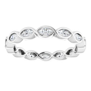 Bezel - Valley - 14K White Gold 1/2 CTW Natural Diamond Eternity Band Size 7