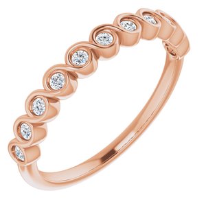Bezel - Pearl - 14K Rose Gold 1/5 CTW Lab-Grown Diamond  Anniversary Band