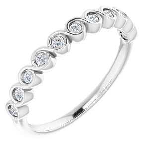 Bezel - Pearl - 14K White Gold 1/5 CTW Lab-Grown Diamond  Anniversary Band