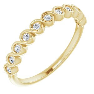 Bezel - Pearl - 14K Yellow Gold 1/5 CTW Lab-Grown Diamond  Anniversary Band