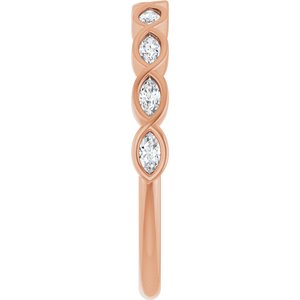 Bezel - Pearl - 14K Rose Gold 1/4 CTW Natural Diamond Anniversary Band