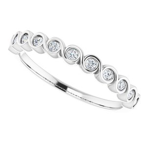Bezel - Pearl - Platinum 1/5 CTW Lab-Grown Diamond  Anniversary Band