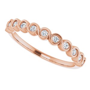 Bezel - Pearl - 14K Rose Gold 1/5 CTW Lab-Grown Diamond  Anniversary Band