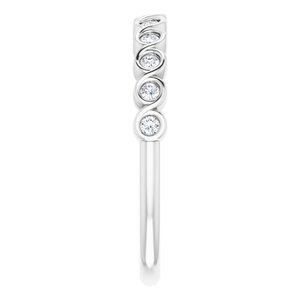 Bezel - Pearl - Platinum 1/5 CTW Lab-Grown Diamond  Anniversary Band