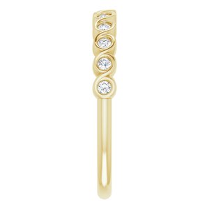 Bezel - Pearl - 14K Yellow Gold 1/5 CTW Lab-Grown Diamond  Anniversary Band