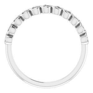 Bezel - Pearl - 14K White Gold 1/5 CTW Lab-Grown Diamond  Anniversary Band