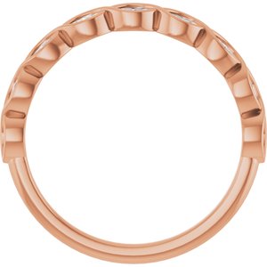 Bezel - Pearl - 14K Rose Gold 1/4 CTW Natural Diamond Anniversary Band
