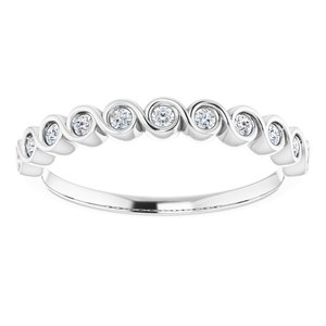 Bezel - Pearl - Platinum 1/5 CTW Lab-Grown Diamond  Anniversary Band