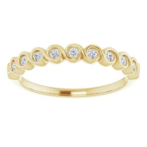Bezel - Pearl - 14K Yellow Gold 1/5 CTW Lab-Grown Diamond  Anniversary Band