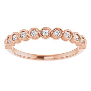 Bezel - Pearl - 14K Rose Gold 1/5 CTW Lab-Grown Diamond  Anniversary Band