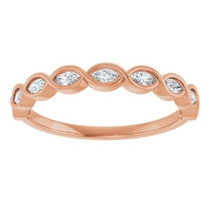Bezel - Pearl - 14K Rose Gold 1/4 CTW Natural Diamond Anniversary Band