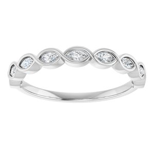 Bezel - Pearl - 14K White Gold 1/4 CTW Natural Diamond Anniversary Band