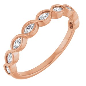 Bezel - Pearl - 14K Rose Gold 1/4 CTW Natural Diamond Anniversary Band
