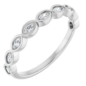 Bezel - Pearl - Platinum 1/4 CTW Natural Diamond Anniversary Band