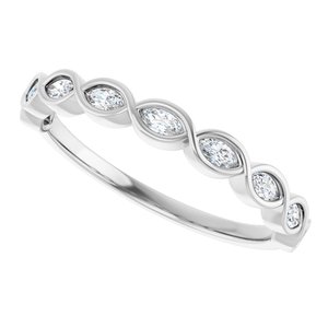 Bezel - Pearl - Platinum 1/4 CTW Natural Diamond Anniversary Band