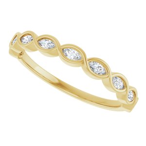 Bezel - Pearl - 14K Yellow Gold 1/4 CTW Natural Diamond Anniversary Band