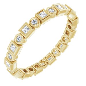 Bezel - Lark - 14K Yellow Gold 1/4 CTW Natural Diamond Eternity Band Size 7