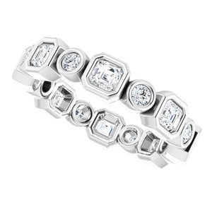 Bezel - Lark - 14K White Gold 1 5/8 CTW Natural Diamond Eternity Band Size 7