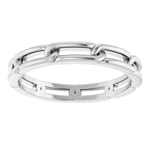 Classic - Jacob - Platinum 3 mm Chain Link Band Size 7