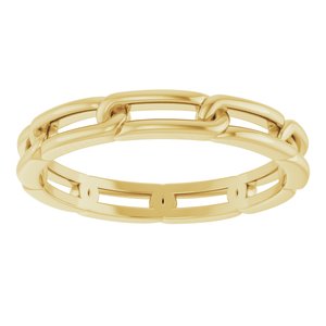 Classic - Jacob - 14K Yellow Gold 3 mm Chain Link Band Size 7