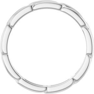 Classic - Jacob - 14K White Gold 3 mm Chain Link Band Size 7