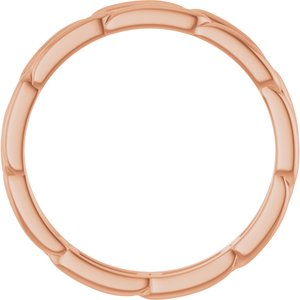 Classic - Jacob - 14K Rose Gold 3 mm Chain Link Band Size 7