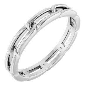 Classic - Jacob - Platinum 3 mm Chain Link Band Size 7