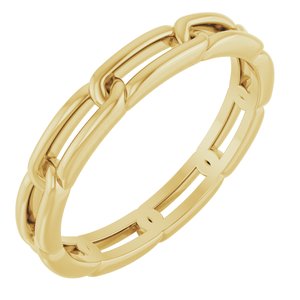 Classic - Jacob - 14K Yellow Gold 3 mm Chain Link Band Size 7