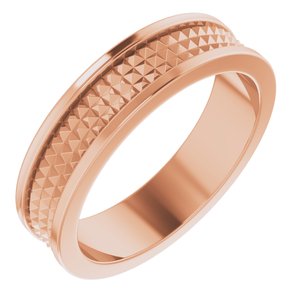 Hammered - Weston - 14K Rose Gold 5 mm Geometric Pyramid Band