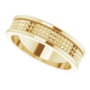 Hammered - Weston - 14K Yellow Gold 5 mm Geometric Pyramid Band