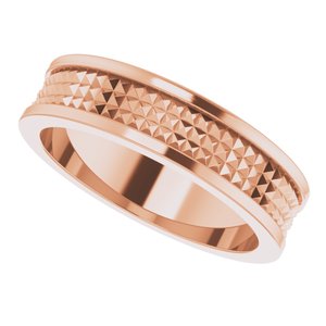 Hammered - Weston - 14K Rose Gold 5 mm Geometric Pyramid Band