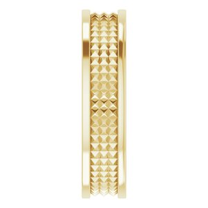 Hammered - Weston - 14K Yellow Gold 5 mm Geometric Pyramid Band
