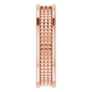 Hammered - Weston - 14K Rose Gold 5 mm Geometric Pyramid Band