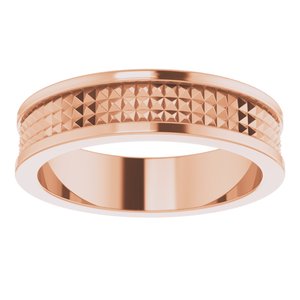 Hammered - Weston - 14K Rose Gold 5 mm Geometric Pyramid Band