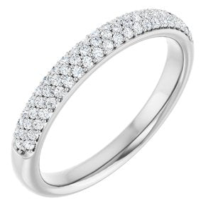 Pave - Kenzie - Platinum 1/4 CTW Natural Diamond Band