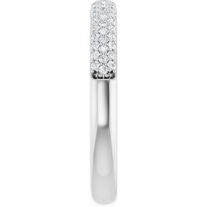 Pave - Kenzie - Platinum 1/4 CTW Natural Diamond Band
