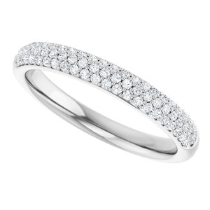 Pave - Kenzie - Platinum 1/4 CTW Natural Diamond Band