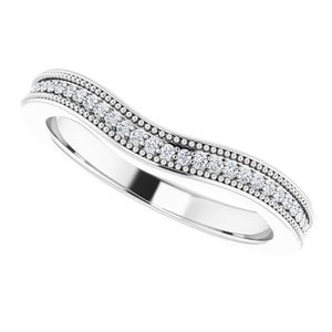 Pave - Zaria - 14K White Gold .08 CTW Natural Diamond Band for 7 mm Round Ring