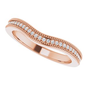 Pave - Zaria - 14K Rose Gold .08 CTW Natural Diamond Band for 7 mm Round Ring