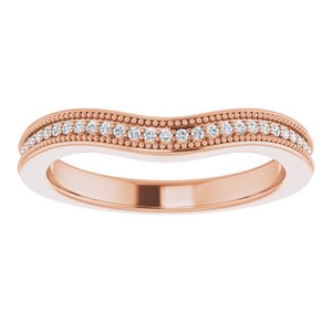 Pave - Zaria - 14K Rose Gold .08 CTW Natural Diamond Band for 7 mm Round Ring
